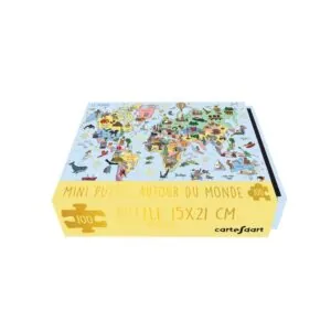 MINI PUZZLE CARTES D'ART : MAPPEMONDE - 100 PIECES