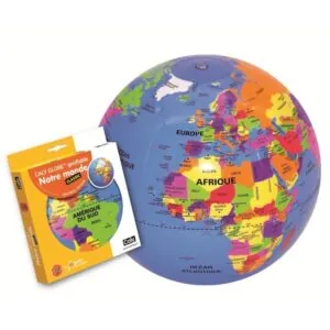 GLOBE TERRESTRE GONFLABLE PAYS 30 CM - TROUSSELIER