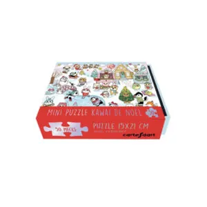 MINI PUZZLE CARTES D'ART : NOEL KAWAII - 50 PIECES
