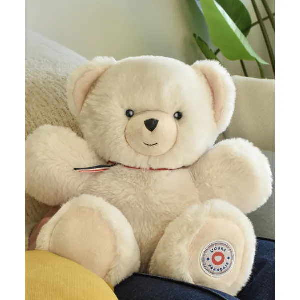 PELUCHE OURS ARTICULEE IVOIRE 35 CM - L'OURS FRANCAIS