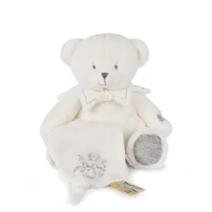 DOUDOU 25 ANS - OURS PANTIN BLANC ARGENT - DOUDOU ET COMPAGNIE