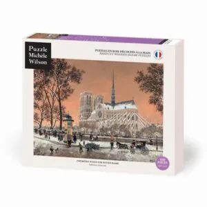 PUZZLE BOIS WILSON - F. DELACROIX : PREMIERE NEIGE SUR NOTRE DAME - 650 PIECES