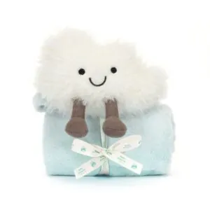 PELUCHE NUAGE BLANC ET CARRE DOUCEUR BLEU - JELLYCAT
