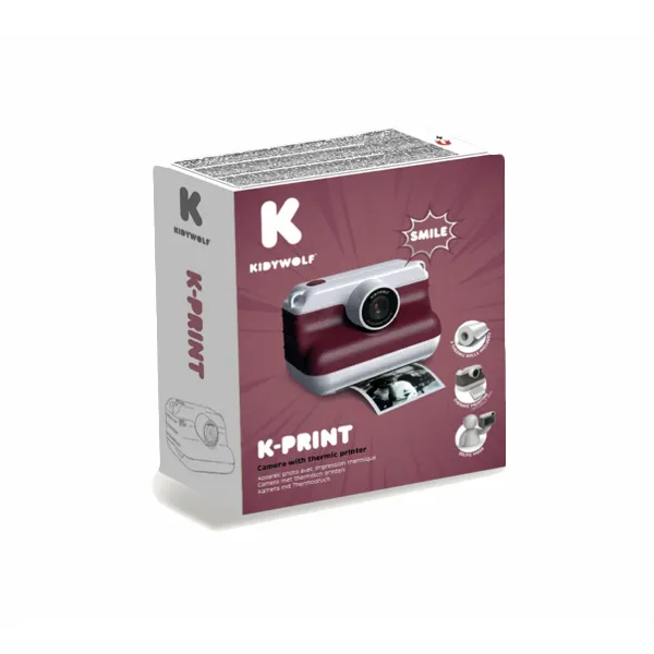 APPAREIL PHOTO IMPRESSION THERMIQUE K-PRINT ROUGE - KIDYWOLF