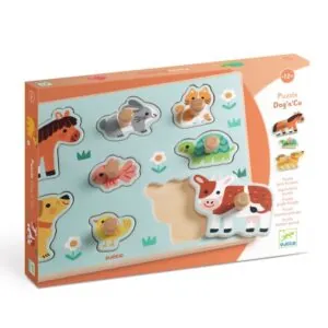 PUZZLE ENCASTREMENT GROS BOUTONS DOG AND CO - DJECO