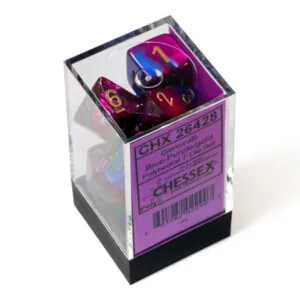 SET DE 7 DÉS - GEMINI - BLEU-VIOLET:OR - CHX26428
