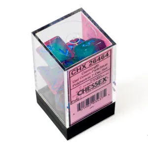 SET DE 7 DÉS - GEMINI GREEN-PINK:BLUE LUMINARY - CHX26464