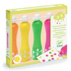 MARQUEURS GROS POIS NEON - LES COULEURS DES PETITS - DJECO