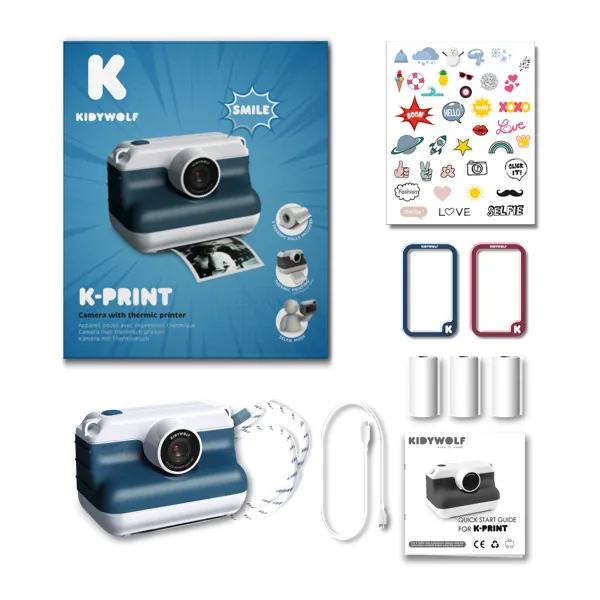 APPAREIL PHOTO IMPRESSION THERMIQUE K-PRINT BLEU - KIDYWOLF – Image 5