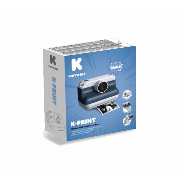 APPAREIL PHOTO IMPRESSION THERMIQUE K-PRINT BLEU - KIDYWOLF