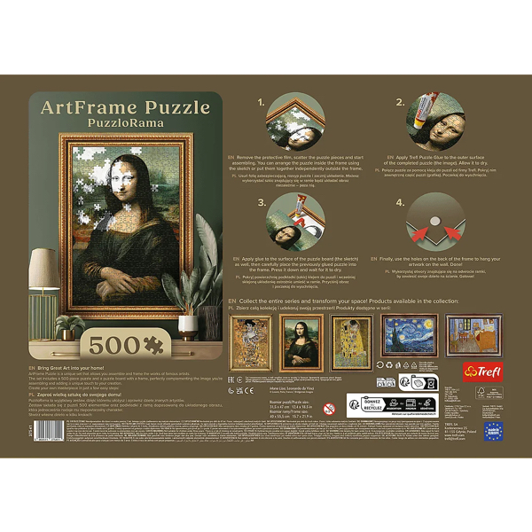PUZZLE ARTFRAME - L. DE VINCI : MONA LISA - 500 PIECES – Image 4