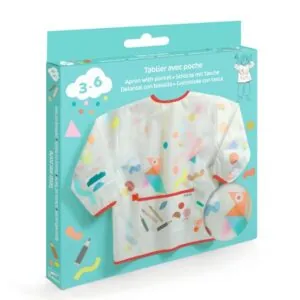 TABLIER AVEC POCHE GOMMETTES ET CRAYONS - DJECO