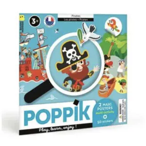 POHETTE MAXI POSTERS ET STICKERS PIRATES - POPPIK