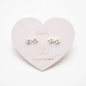 DUO BOUCLES D'OREILLES FLEURS DE LAIT - YUKO.B