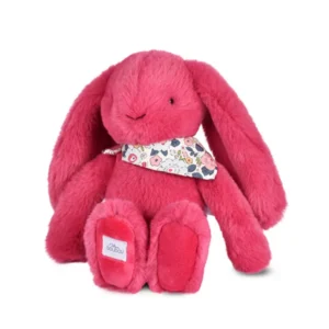 PELUCHE LAPIN FLEURETTE FUCHSIA 25 CM - DOUDOU ET COMPAGNIE