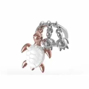 PORTE CLES TORTUE ET SES PETITS - METALMORPHOSE
