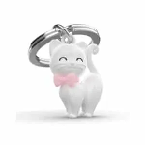 PORTE CLES CHAT BLANC - METALMORPHOSE