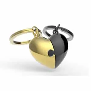 PORTE CLES COEUR A PARTAGER - METALMORPHOSE