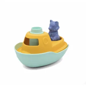 PETIT BATEAU VERT ET JAUNE DE MR RENARD - LE JOUET SIMPLE