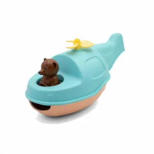 HELICOPTERE BLEU PETIT OURS BRUN - LE JOUET SIMPLE