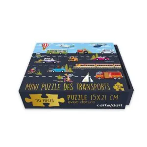 MINI PUZZLE CARTES D'ART : TRANSPORTS - 50 PIECES