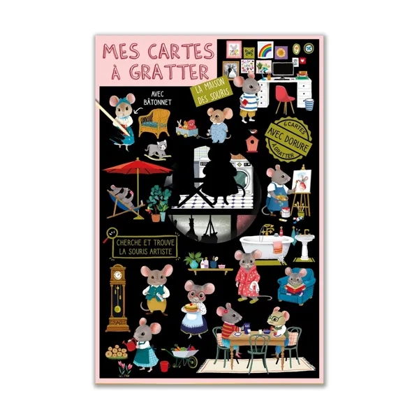 CARTES A GRATTER : LA MAISON DES SOURIS - CARTES D'ART