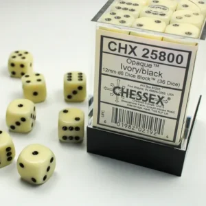 SET DE DÉS - IVOIRE:NOIR - CHX25800