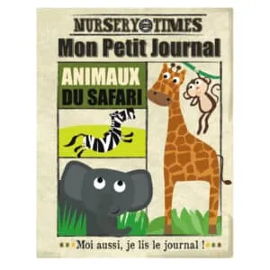 LIVRE EN TISSU MON PREMIER JOURNAL POUR LES TOUT PETITS : SAFARI