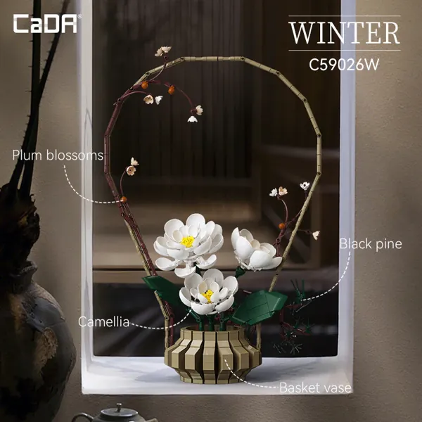 KIT DE CONSTRUCTION CADA - ART FLORAL ORIENTAL HIVER - 990 PIECES – Image 4