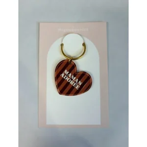 PORTE CLES ADELE COEUR - MAMAN ADORE - LES MIGNONNERIES