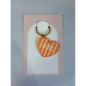 PORTE CLES ADELE COEUR - SUPER MAMAN - LES MIGNONNERIES