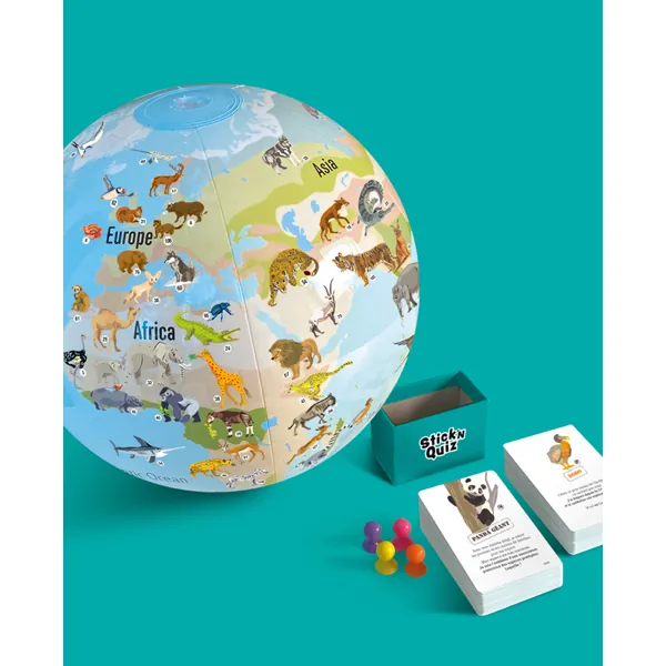 QUIZ MISSION ANIMAUX AVEC GLOBE TERRESTRE 30 CM - CALY GAME – Image 4