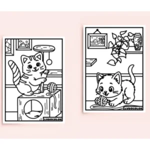 POCHETTE COLORIAGES MINI VELOURS CHATON - LUDOCOLOR