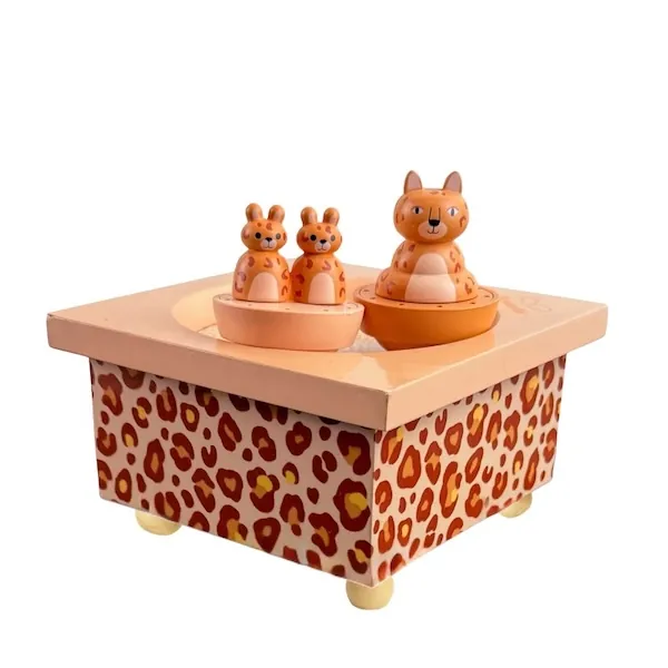 BOITE A MUSIQUE DANCING LEOPARD ET SOURIS - TROUSSELIER