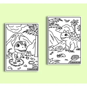 POCHETTE COLORIAGES MINI VELOURS DINOSAURES - LUDOCOLOR