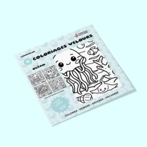 POCHETTE 4 COLORIAGES VELOURS OCEAN + HISTOIRE ECRITE ET AUDIO - LUDOCOLOR