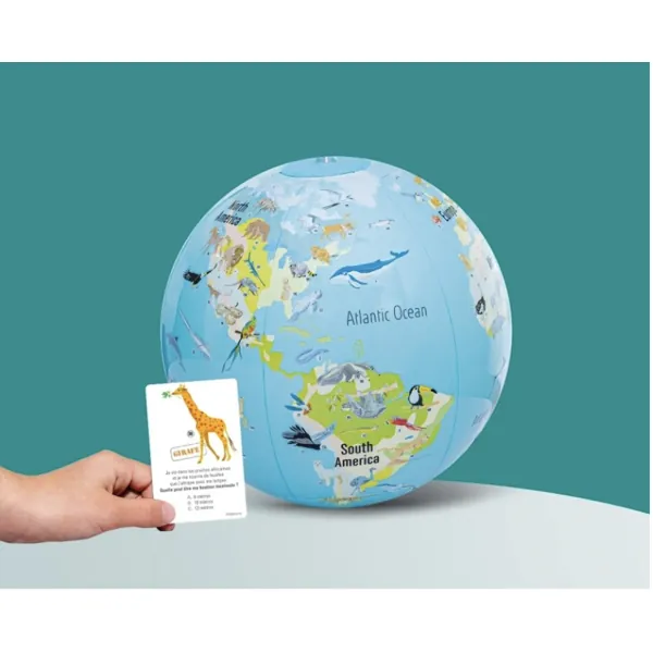 QUIZ MISSION ANIMAUX AVEC GLOBE TERRESTRE 30 CM - CALY GAME – Image 2