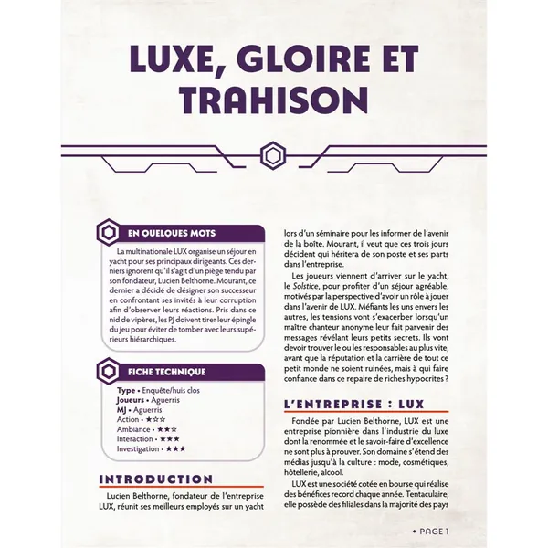 CHRONIQUES OUBLIÉES CONT. 2- LUXE, GLOIRE ET TRAHISON