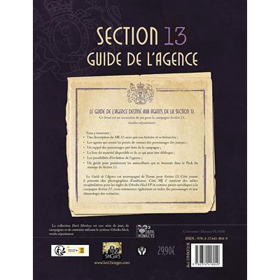 CTHULHU HACK - SECTION 13 - GUIDE DE L'AGENCE