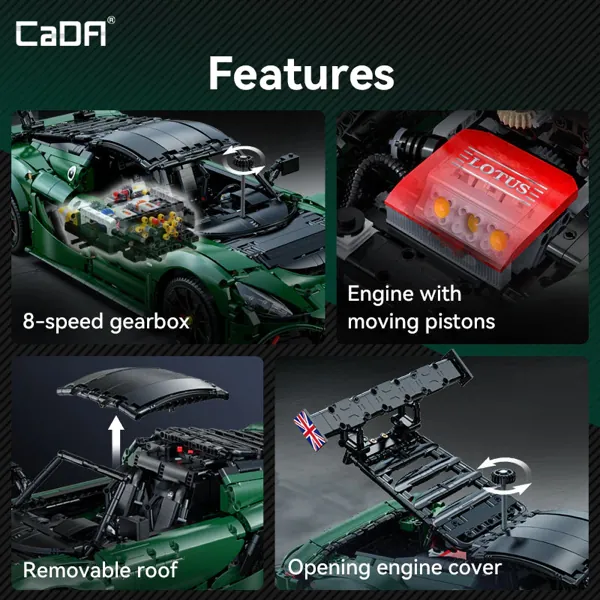 KIT DE CONSTRUCTION CADA MASTER - LOTUS EXIGE CUP 430 1:8 - 3730 PIECES – Image 8