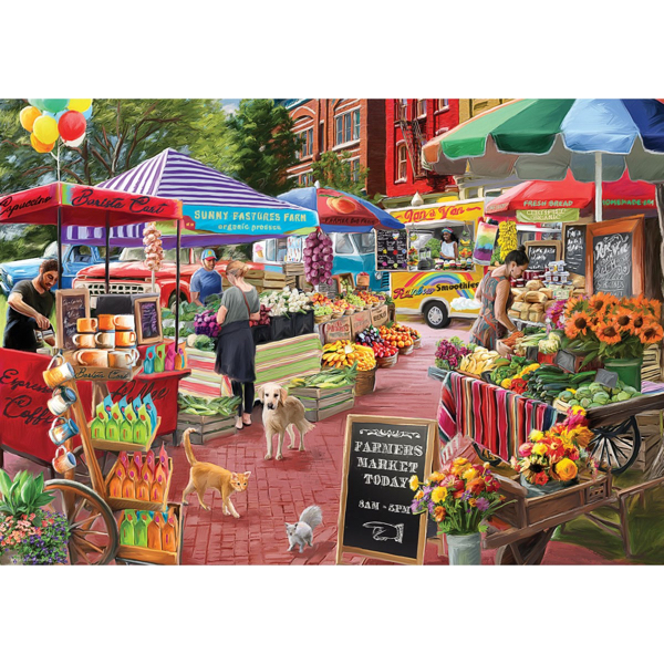 PUZZLE EUROGRAPHICS CONNECTING : UNE JOURNEE AU MARCHE FERMIER - 104 PIECES – Image 2