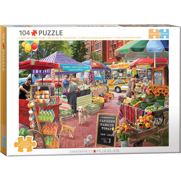 PUZZLE EUROGRAPHICS CONNECTING : UNE JOURNEE AU MARCHE FERMIER - 104 PIECES