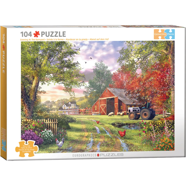 PUZZLE EUROGRAPHICS CONNECTING : SOIREE A LA FERME - 104 PIECES