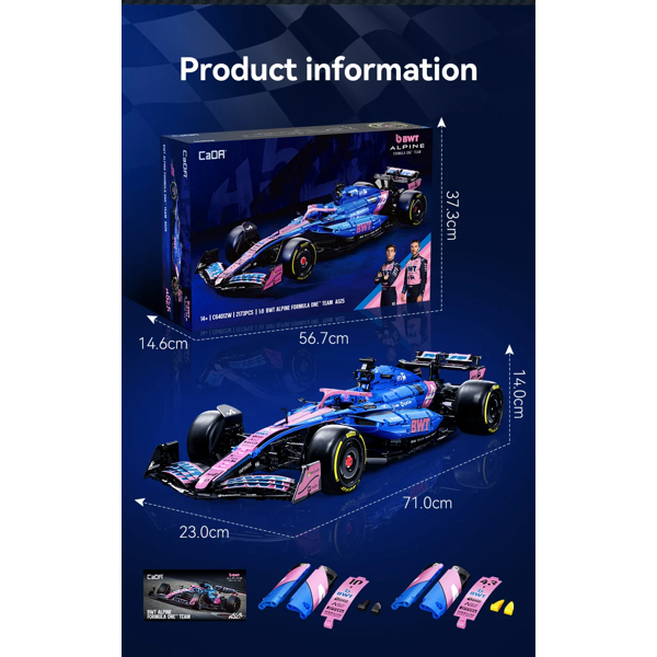 KIT DE CONSTRUCTION CADA - VOITURE DE COURSE 1:8 - BWT ALPINE F1 TEAM A525 - 2173 PIECES – Image 7