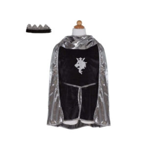 ENSEMBLE CHEVALIER CAPE ET TUNIQUE ARGENT 3/4 ANS - GREAT PRETENDERS