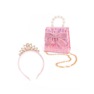 ENSEMBLE MINI SAC A MAIN SERRE TETE MADEMOISELLE ROSE - GREAT PRETENDERS