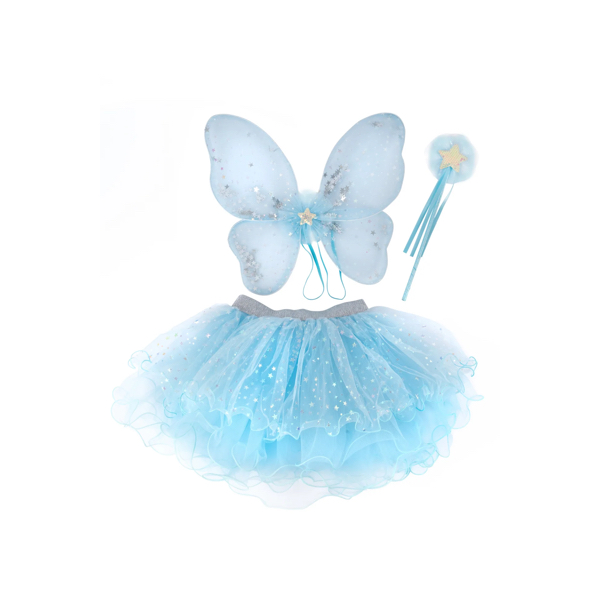 SET JUPE AILE BAGUETTE ETOILE BLEU - 4/6 ANS - GREAT PRETENDERS