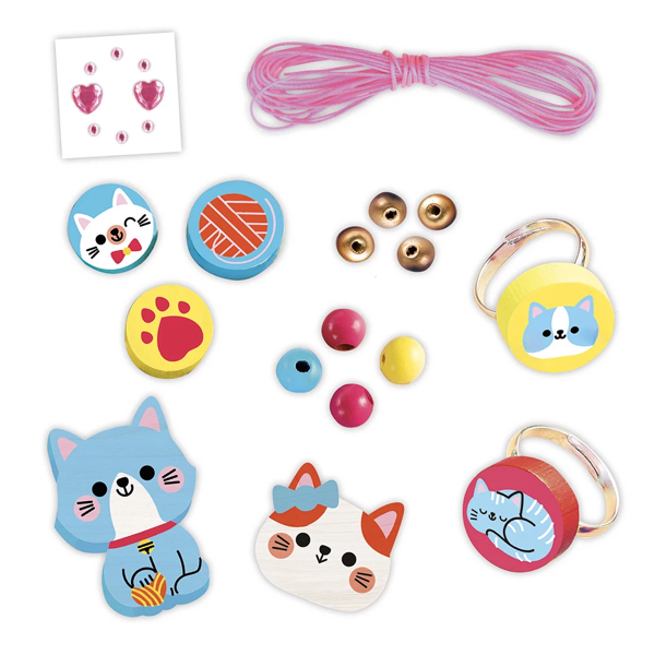 COFFRET 4 BIJOUX EN BOIS A CREER - PETITS CHATS - JANOD – Image 4