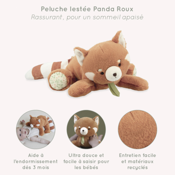 PELUCHE PANDA ROUX LESTEE - PETIT SONGE - KALOO – Image 5