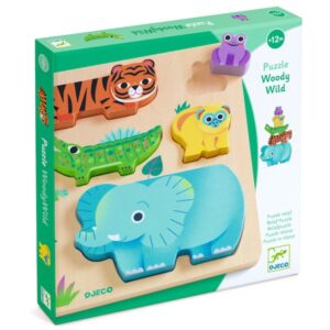 PUZZLE ENCASTREMENT BOIS WOODY WILD - DJECO